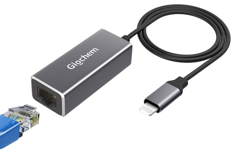 Giochem RJ45 Ethernet LAN Network Adapter for Phone Pad, Phone Ethernet Adapter, 3.3ft/1m Cable, 10/100Mbps High Speed,Plug and Play Enbia [Grey] - Image 1